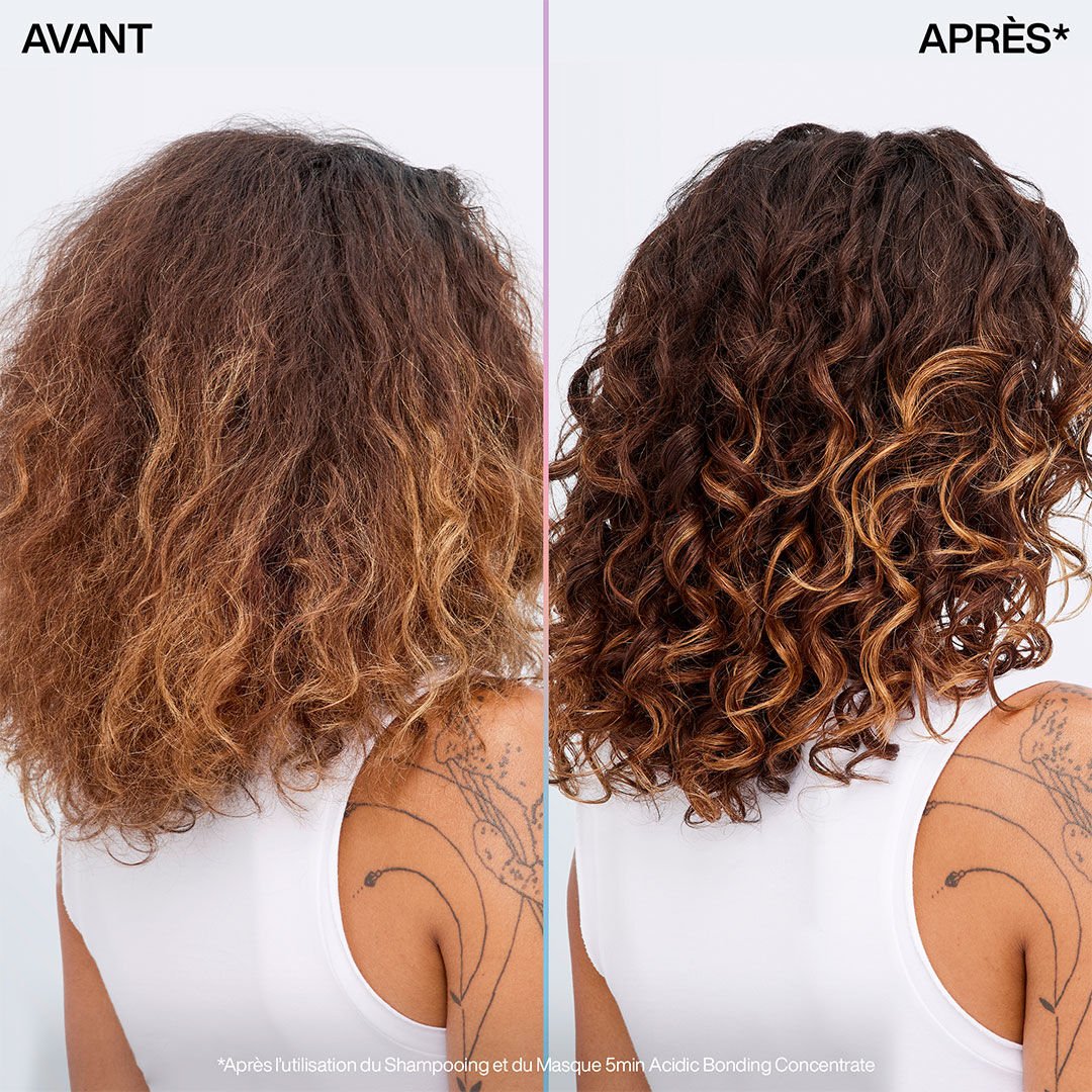 Avant / après Redken Acidic Bonding Concentrate sur cheveux bouclés